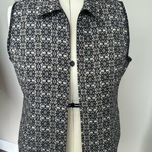 Patterned Black and White Reversible Vest